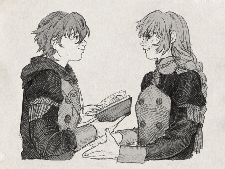 Cross Hatching, Two Half Bodies